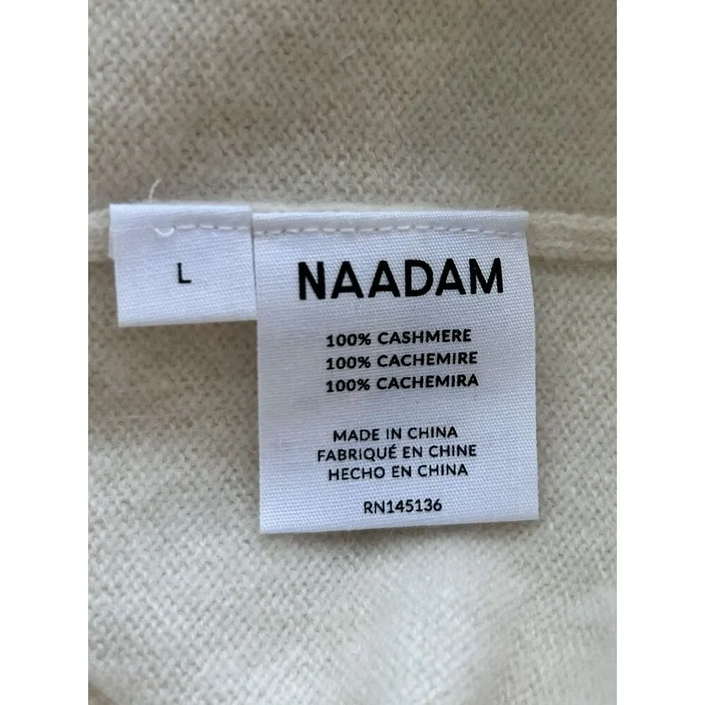 NAADAM The Original 100% Cashmere Crewneck Sweater - Off-White Ivory / Size L